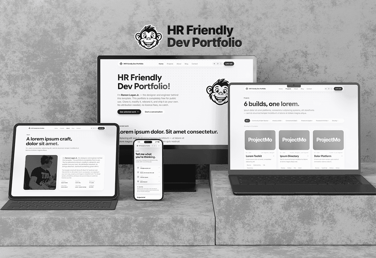 Free HR-Friendly Dev Portfolio cover